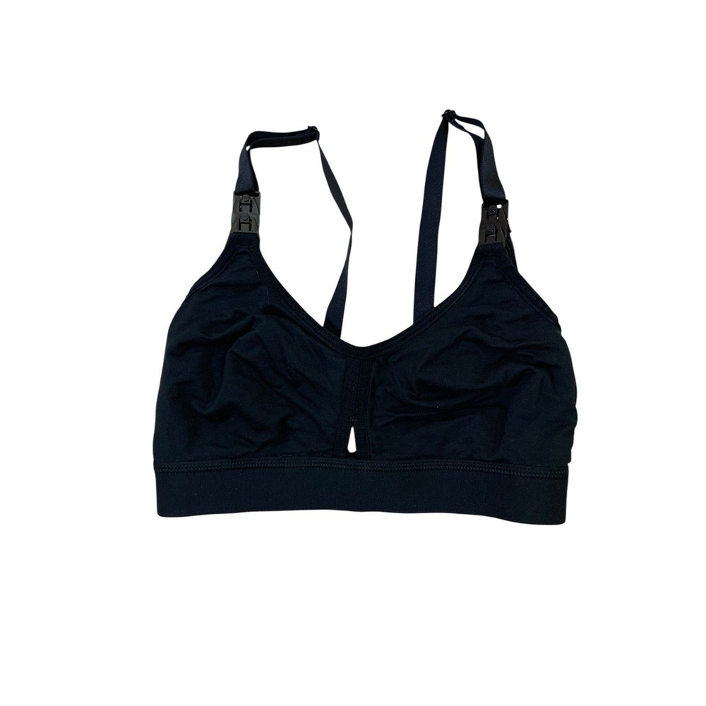 Simple Wishes Hands Free Pumping Bra Black Full Cup Nursing Bra Small